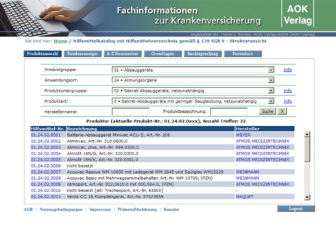 61110 - Hilfsmittelkatalog 1 Nutzer ABO (Internet) 1